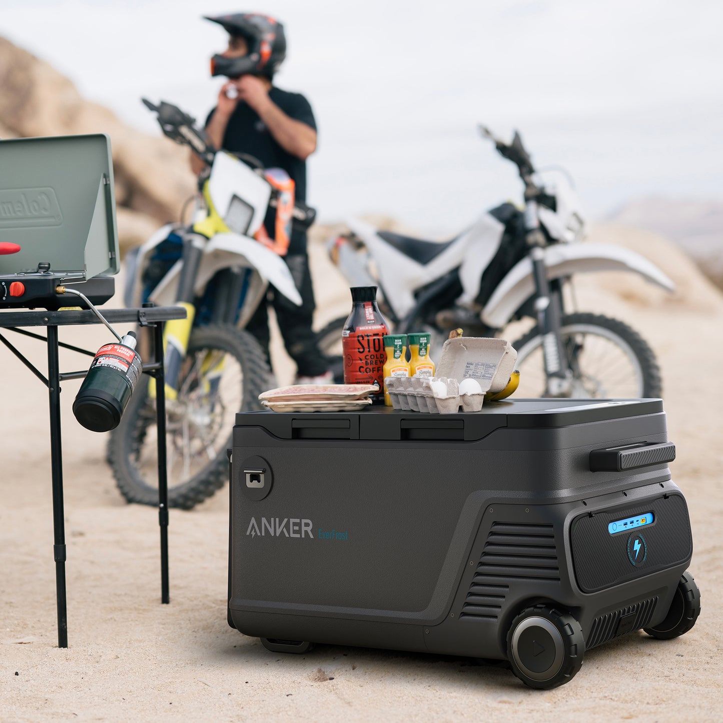 Anker Solix EverFrost 2, 58L Electric Cooler, with extra removable battery and 100W solar panel