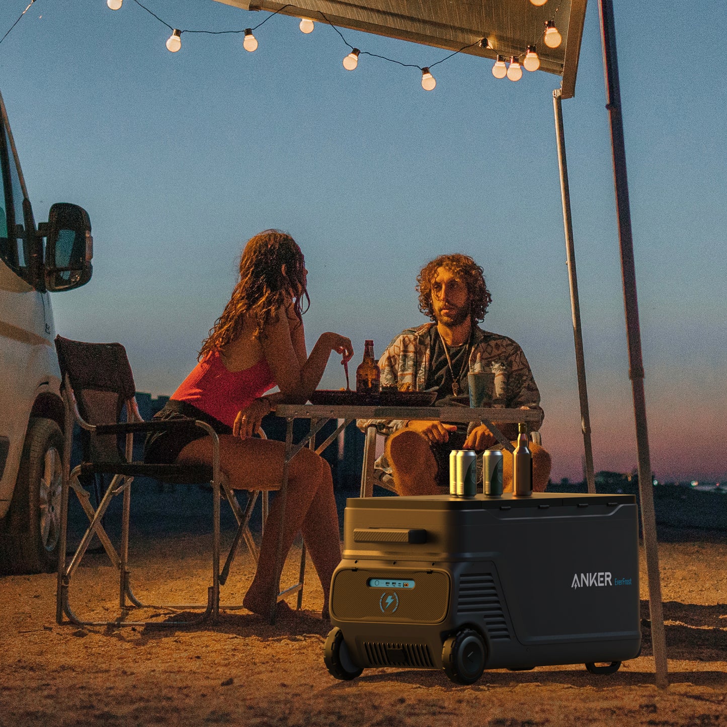 Anker Solix EverFrost 2, 58L Electric Cooler, with extra removable battery and 100W solar panel