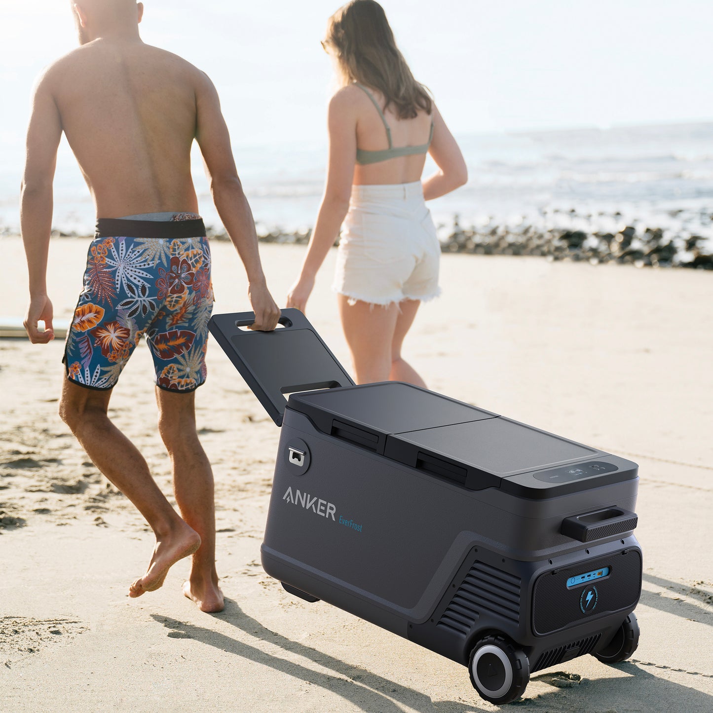 Anker Solix EverFrost 2, 58L Electric Cooler, with extra removable battery and 100W solar panel