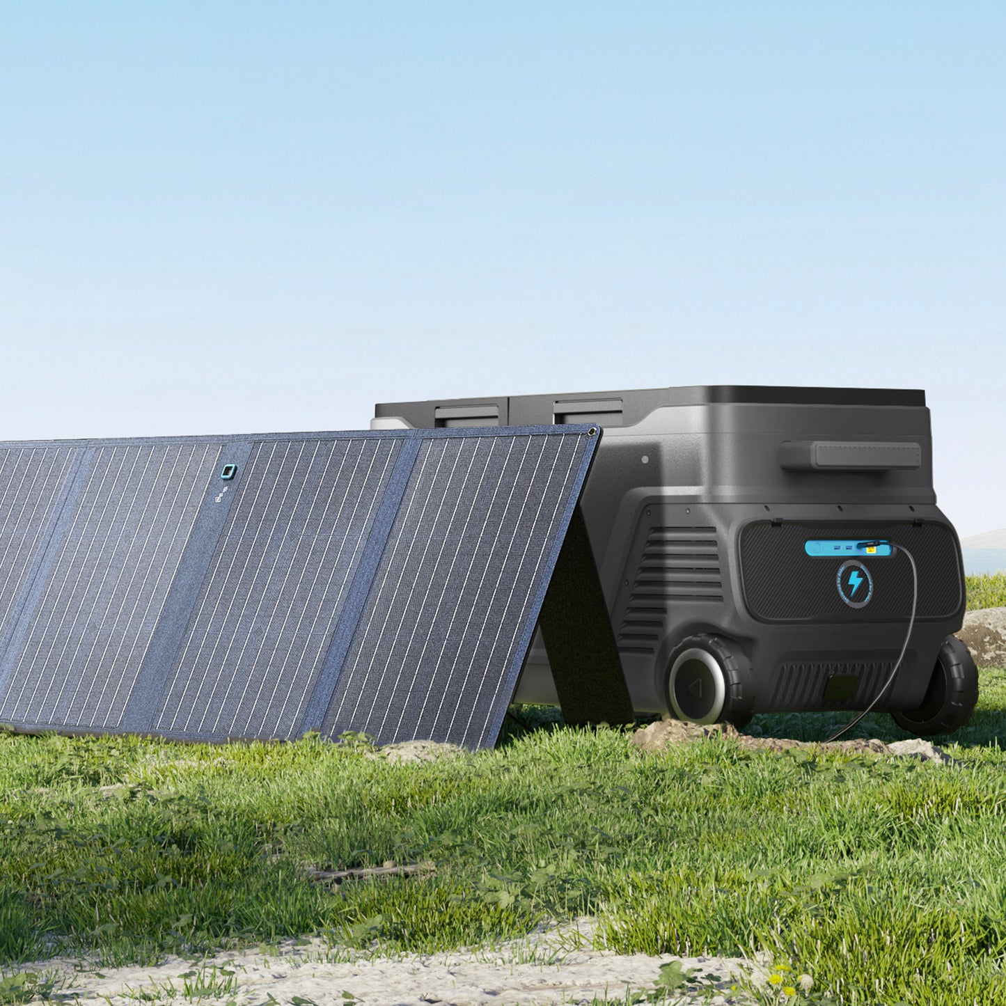 Anker Solix EverFrost 2, 58L Electric Cooler, with extra removable battery and 100W solar panel