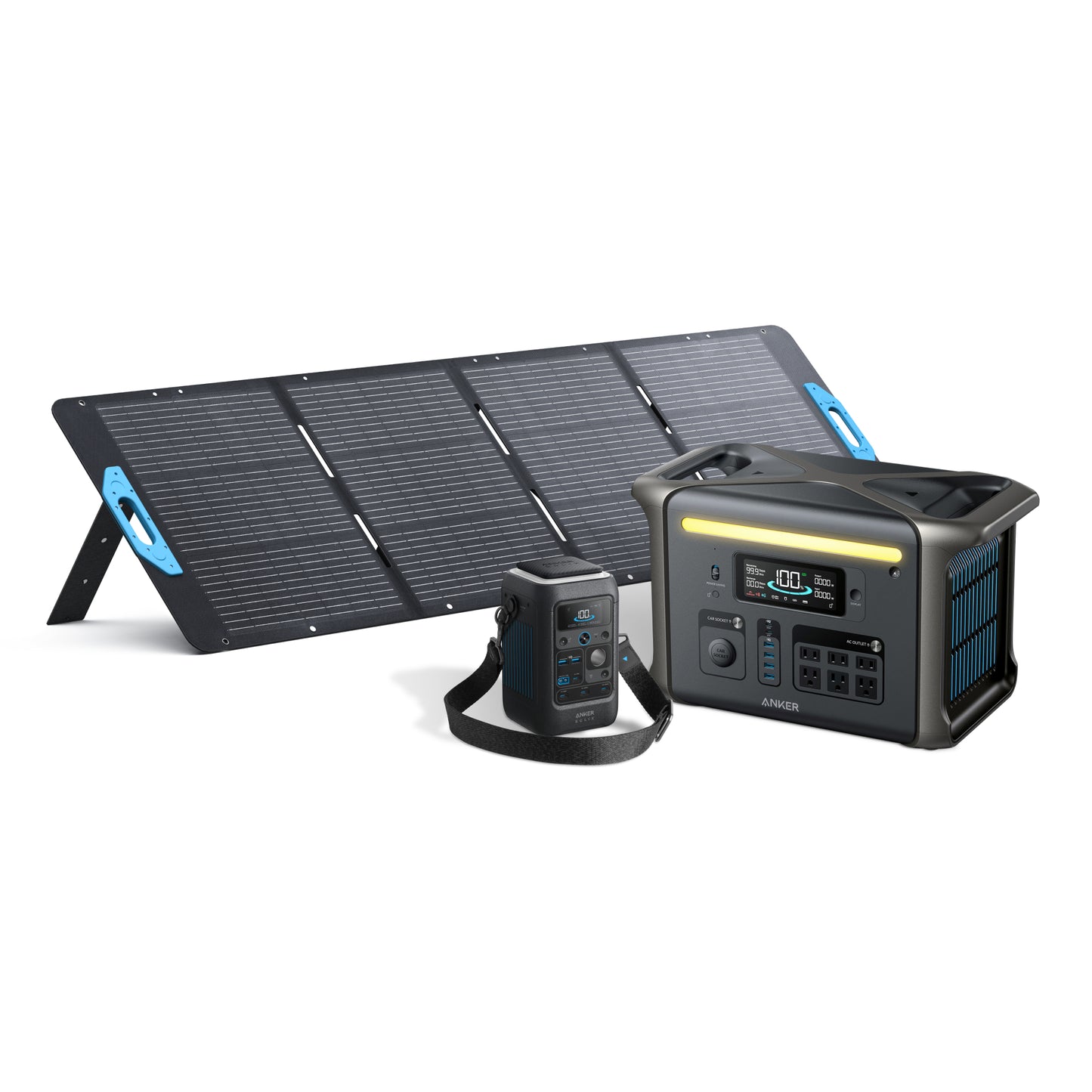 Anker SOLIX F1500 and C300X Portable Power Station with 200W Solar Panel