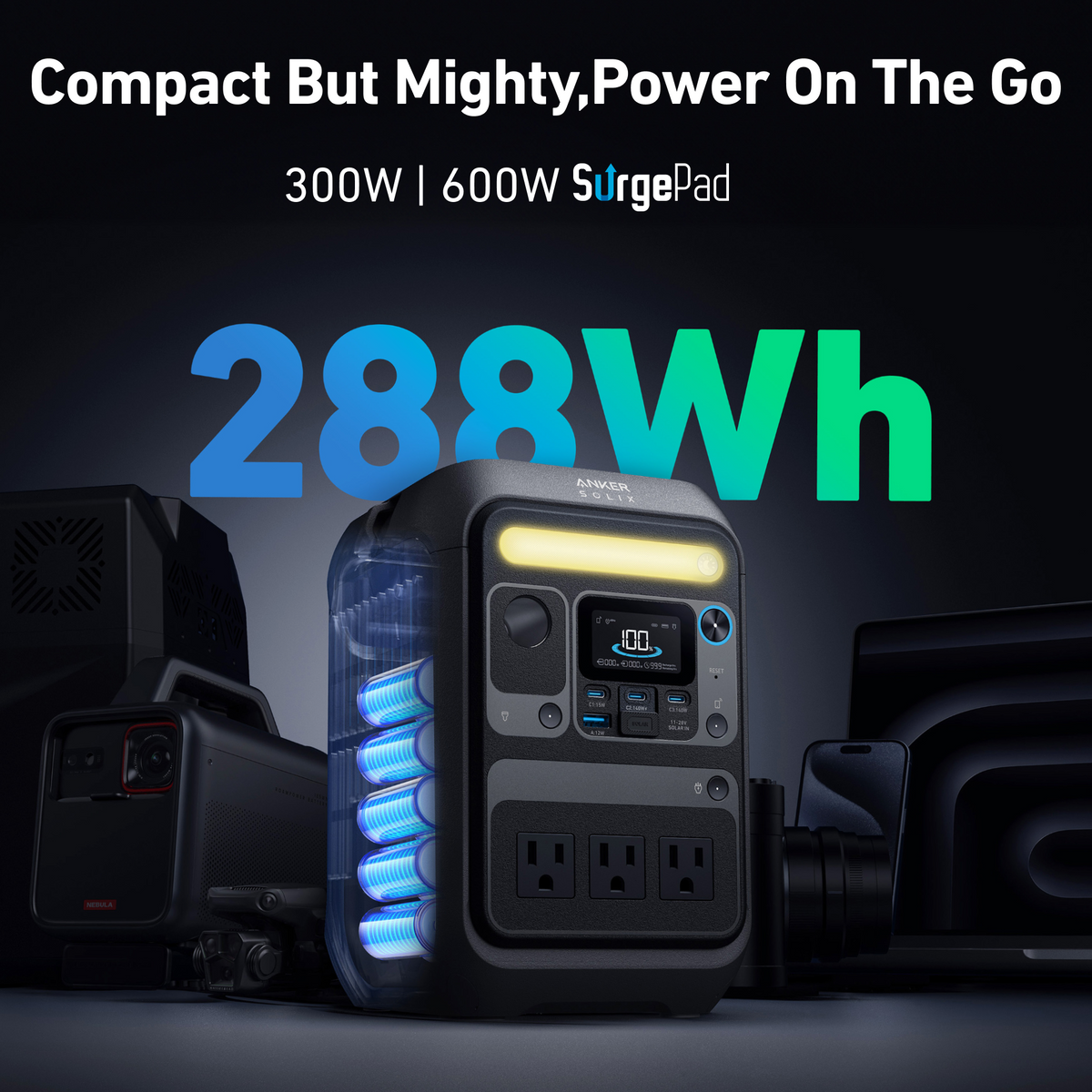 Anker SOLIX C300X Portable Power Station - 288Wh | 300W (Refurbished)