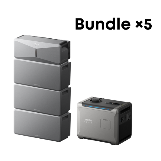 [Bundle of 5] Anker SOLIX E10 (Power Module + 3× Battery) + Smart Generator 5500