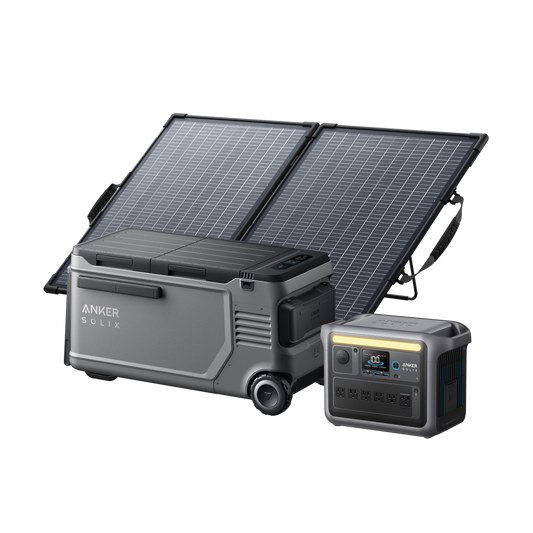 Anker SOLIX C1000 + EverFrost 2 58L Electric Cooler + 100W Solar Panel