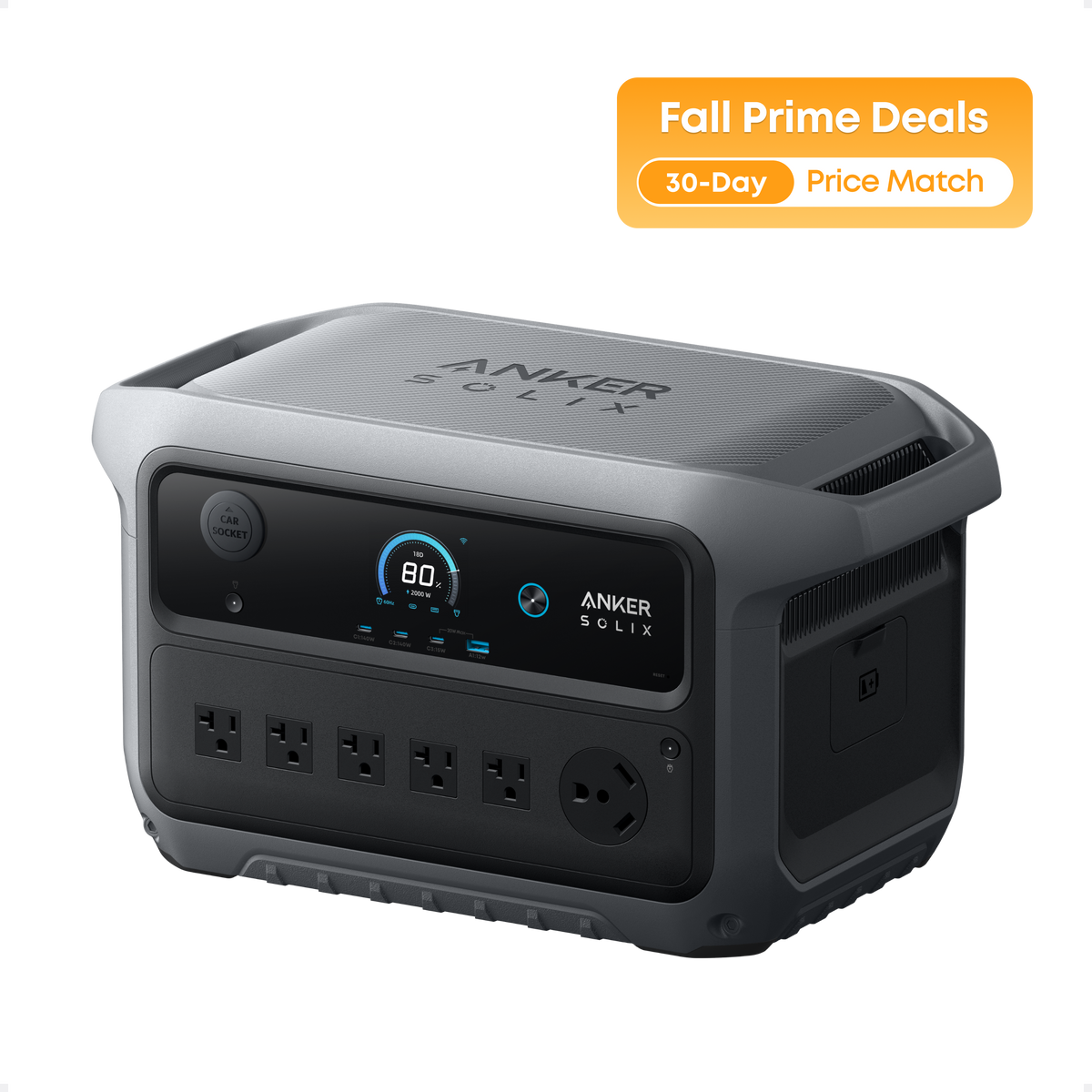 Anker SOLIX C2000 Gen 2 Portable Power Station - 2,048Wh | 2,400W