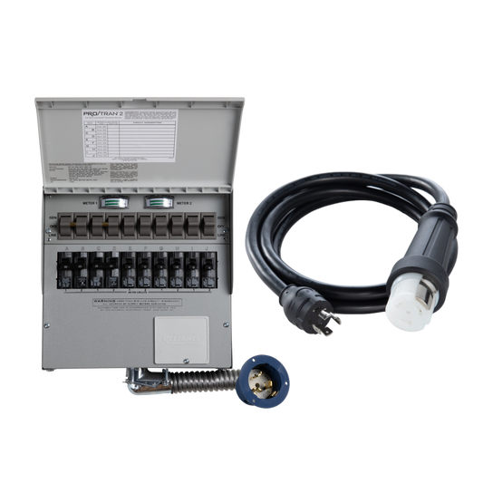 10-Circuit Manual Transfer Switch (120V/240V, 30 Amp, 10-Circuit Transfer Switch + Cable, For 2× F3000 & F3800 Plus)