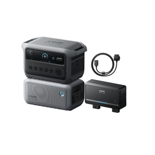 Anker SOLIX C2000 Gen 2 + Batterie d'extension + Chargeur d'alternateur + Câble de sortie du port d'extension (1 m)