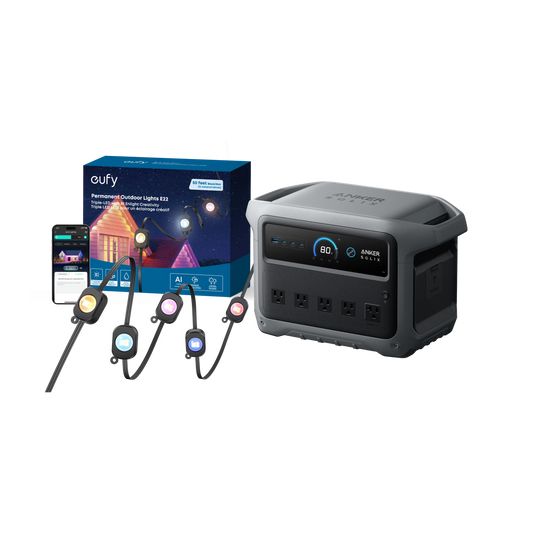 Anker SOLIX C1000 Gen 2 + eufy Permanent Outdoor Lights E22 (black)